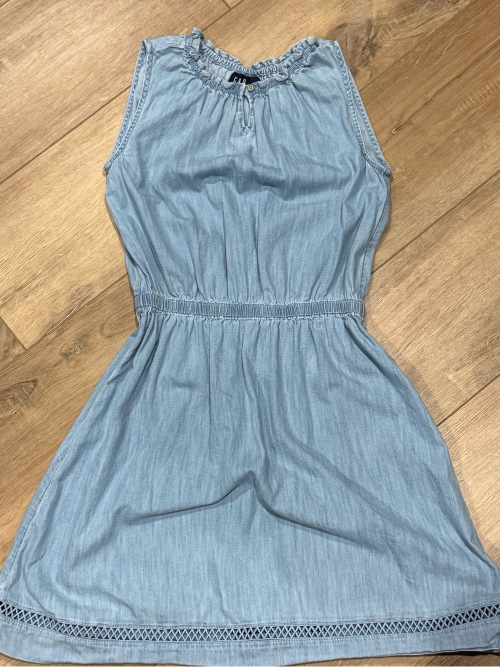 GAP Light Blue Sleeveless Chambray Mini Dress